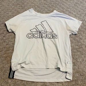 White Adidas crop top